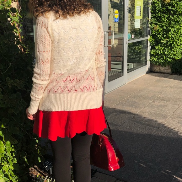♦️SALE♦️WOOL Blend cardigan Red Skirt MED BUNDLE - Picture 2 of 8